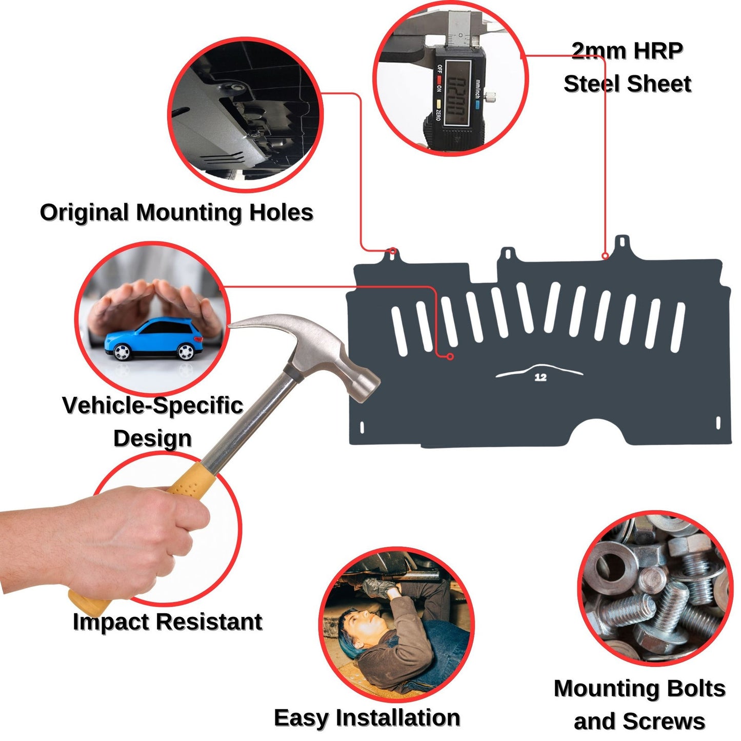 Steel Under Engine Cover for Peugeot 2008 1.2 Petrol 2017-2022 Undertray