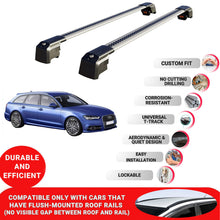 Roof Bars Rack for Audi A6 Avant (C7) 2011-2018 Lockable Rail Carrier 2 Pcs Grey