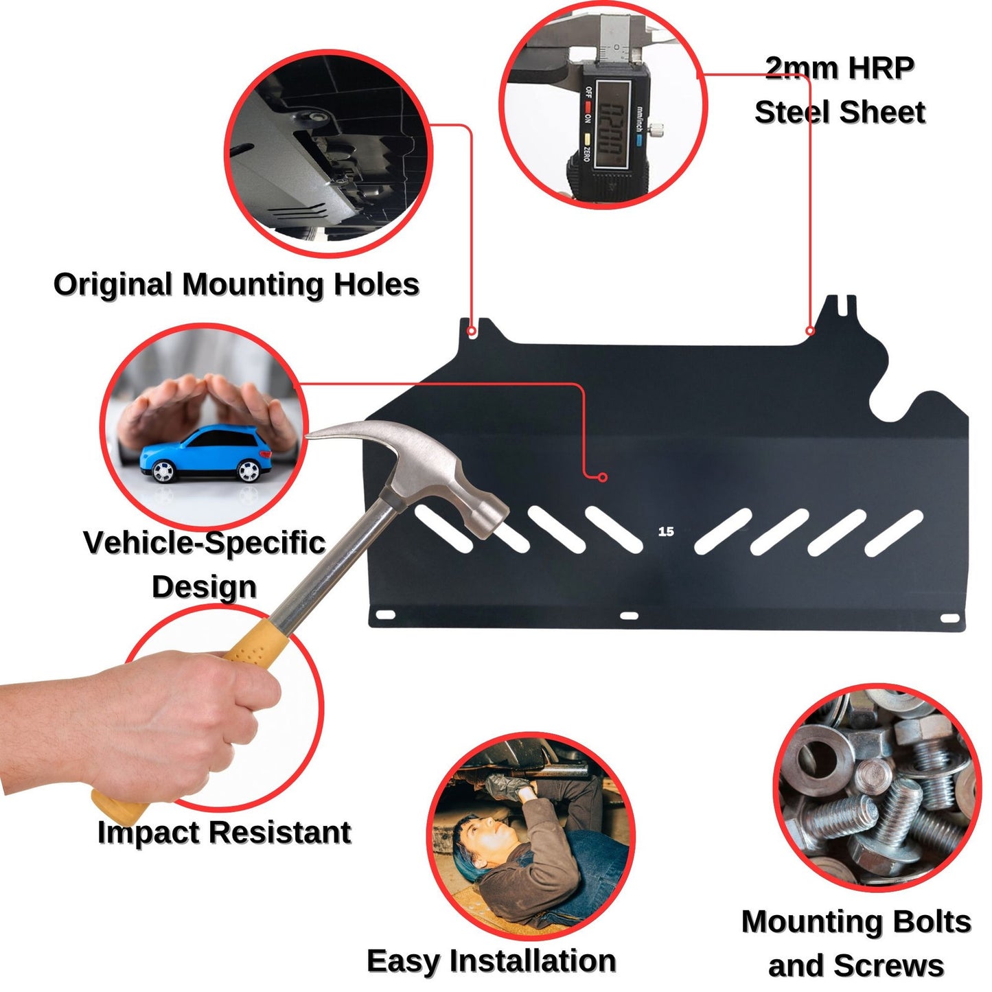 Steel Under Engine Cover for Peugeot 207 2006-2013: Skid Plate Undertray