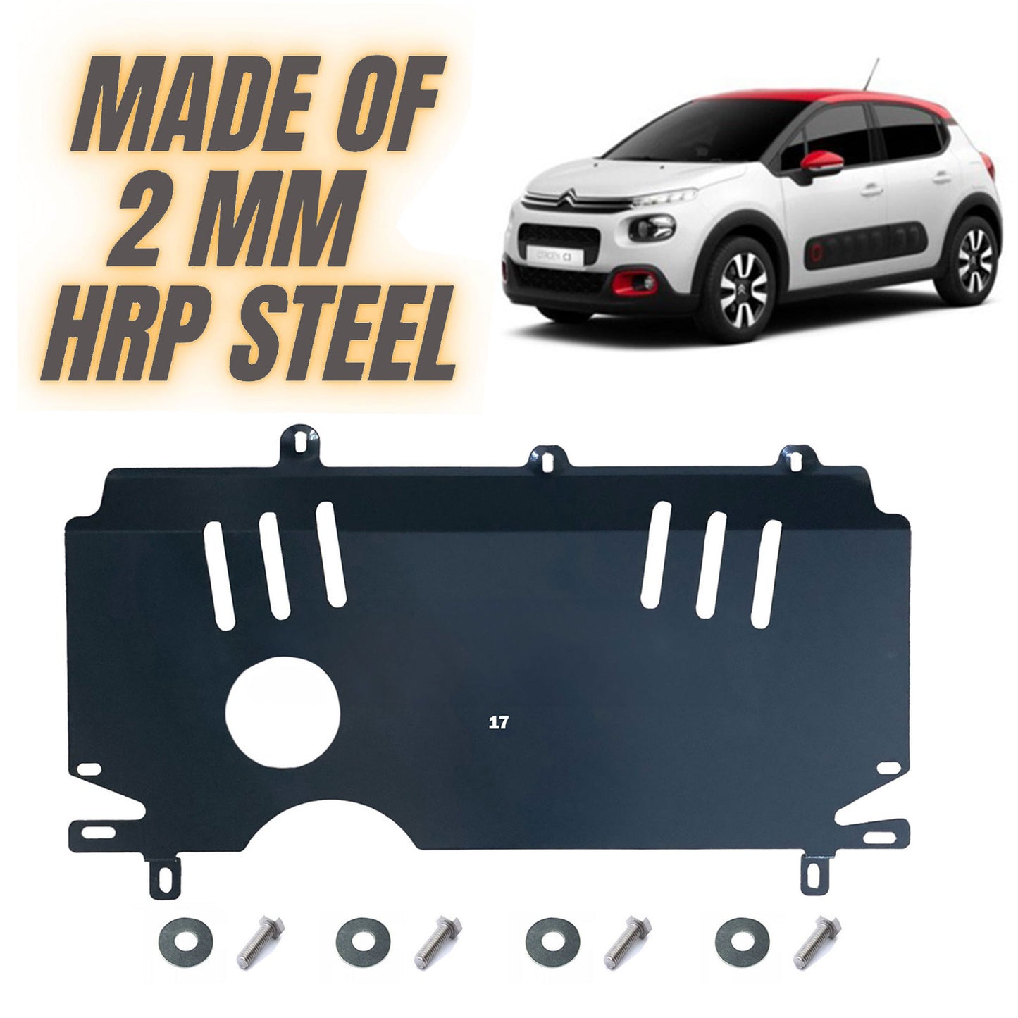 Steel Under Engine Cover for Citroen C3 -Petrol Automatic-2017-2024 Undertray