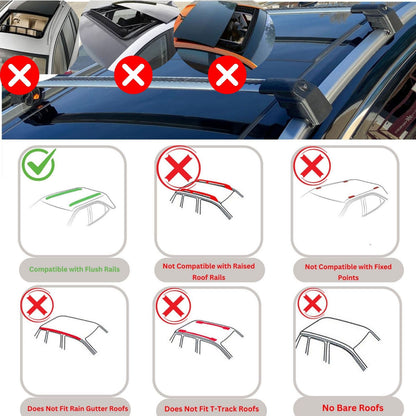 Roof Bars Rack for Hyundai Santa Fe (DM) 2013-2018 Lockable Rail Carrier 2 Pcs Grey