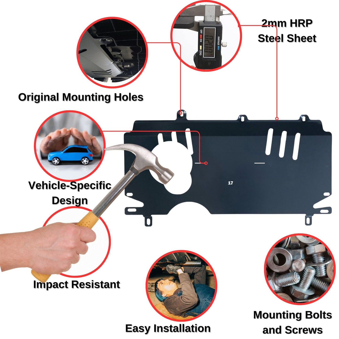 Steel Under Engine Cover for Citroen C3 -Petrol Manual- 2017-2024 Undertray