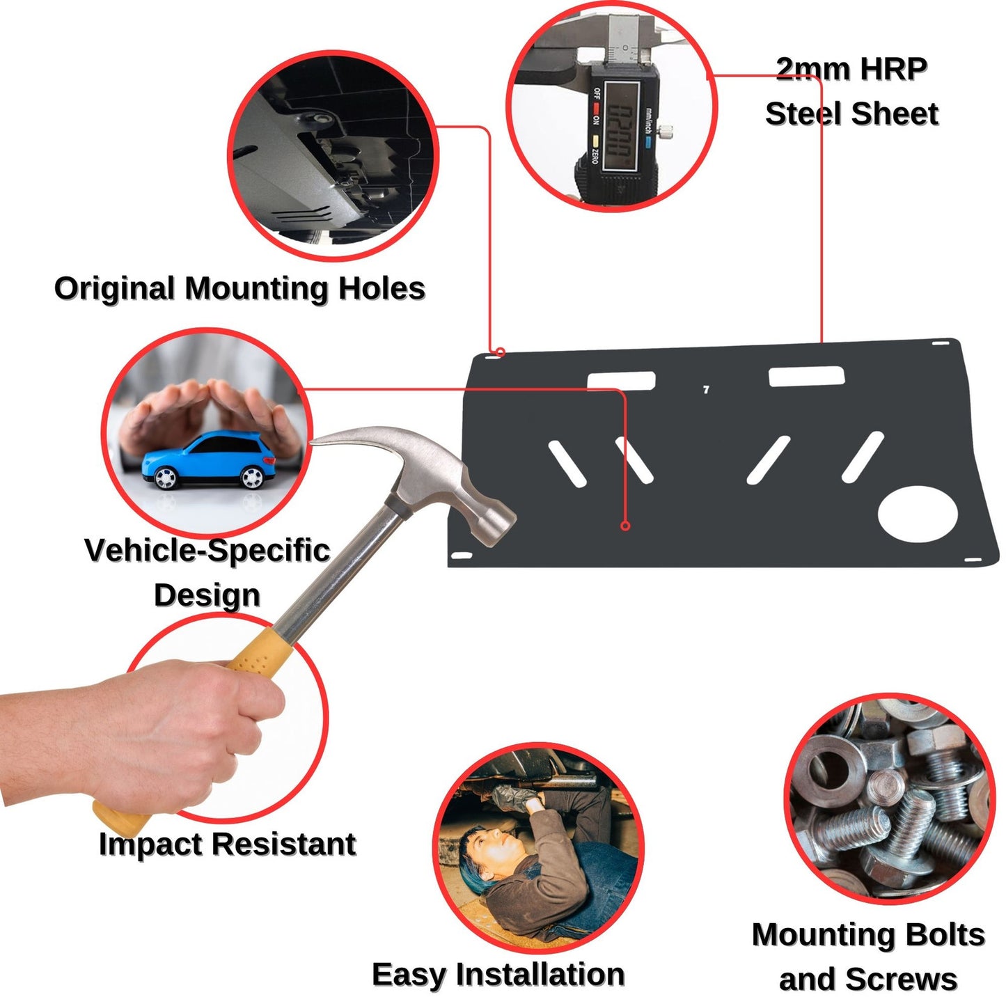 Steel Under Engine Cover for Citroen C3 2009-2016: Skid Plate Undertray