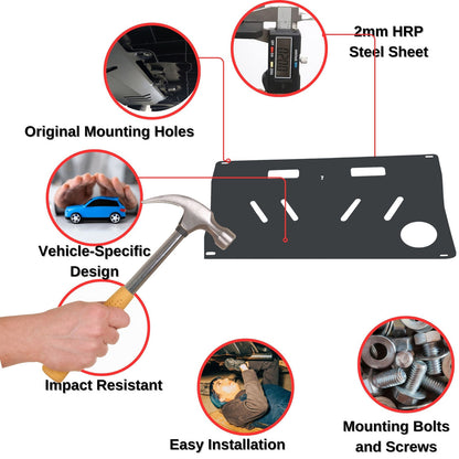 Steel Under Engine Cover for Citroen C3 2009-2016: Skid Plate Undertray