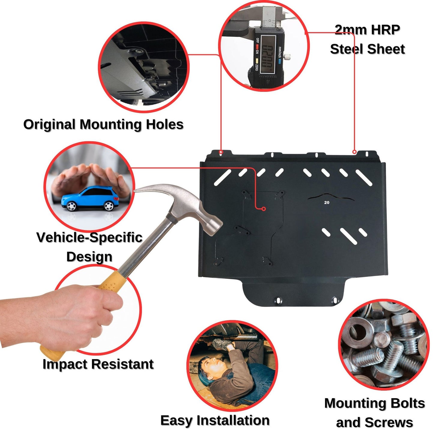 Steel Under Engine Cover for Toyota Corolla 1,5 Petrol 2019+Skid Plate Undertray