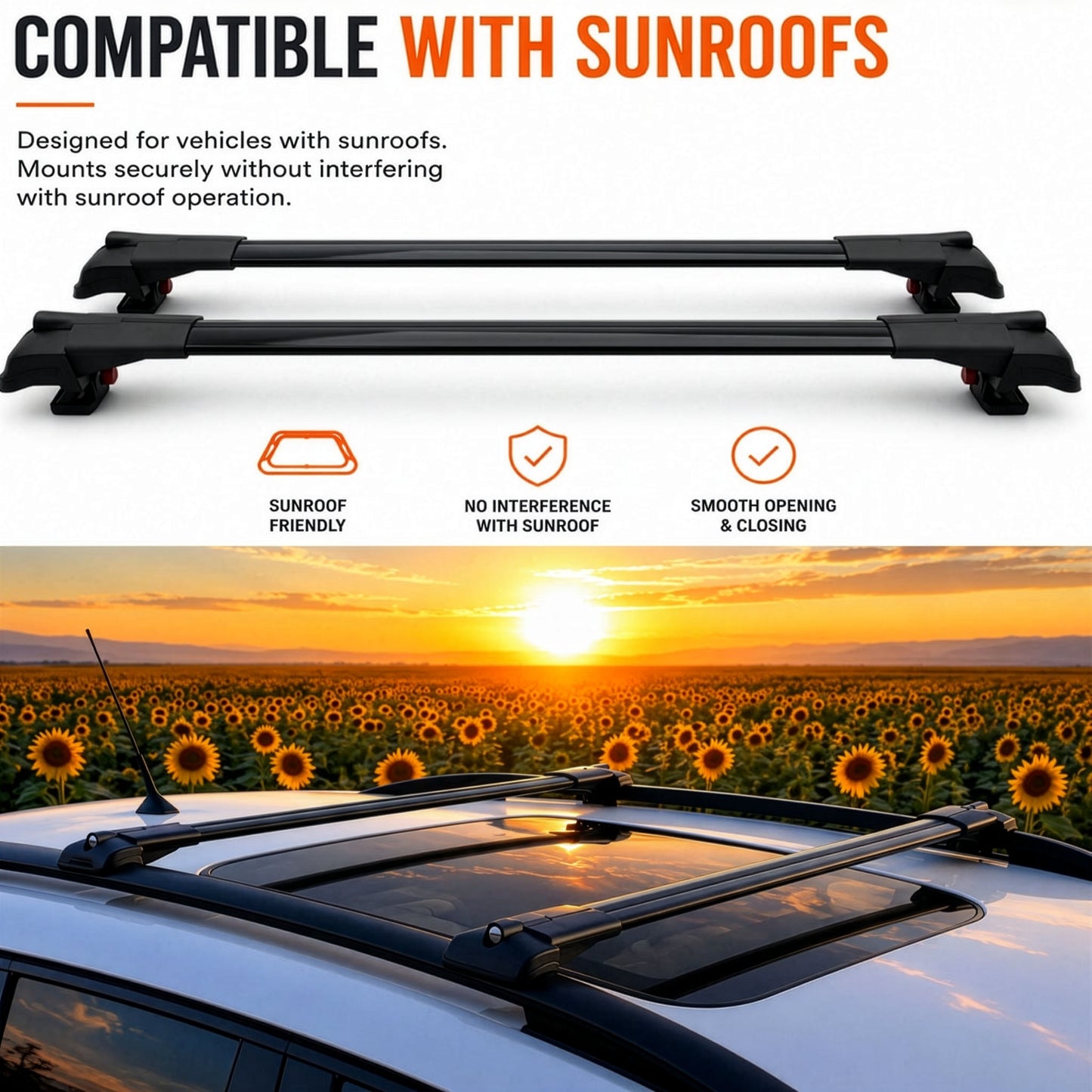 2X Roof Bars for Volvo Xc90 Momentum 2015-2018 Lockable Roof Rack Black - image 3