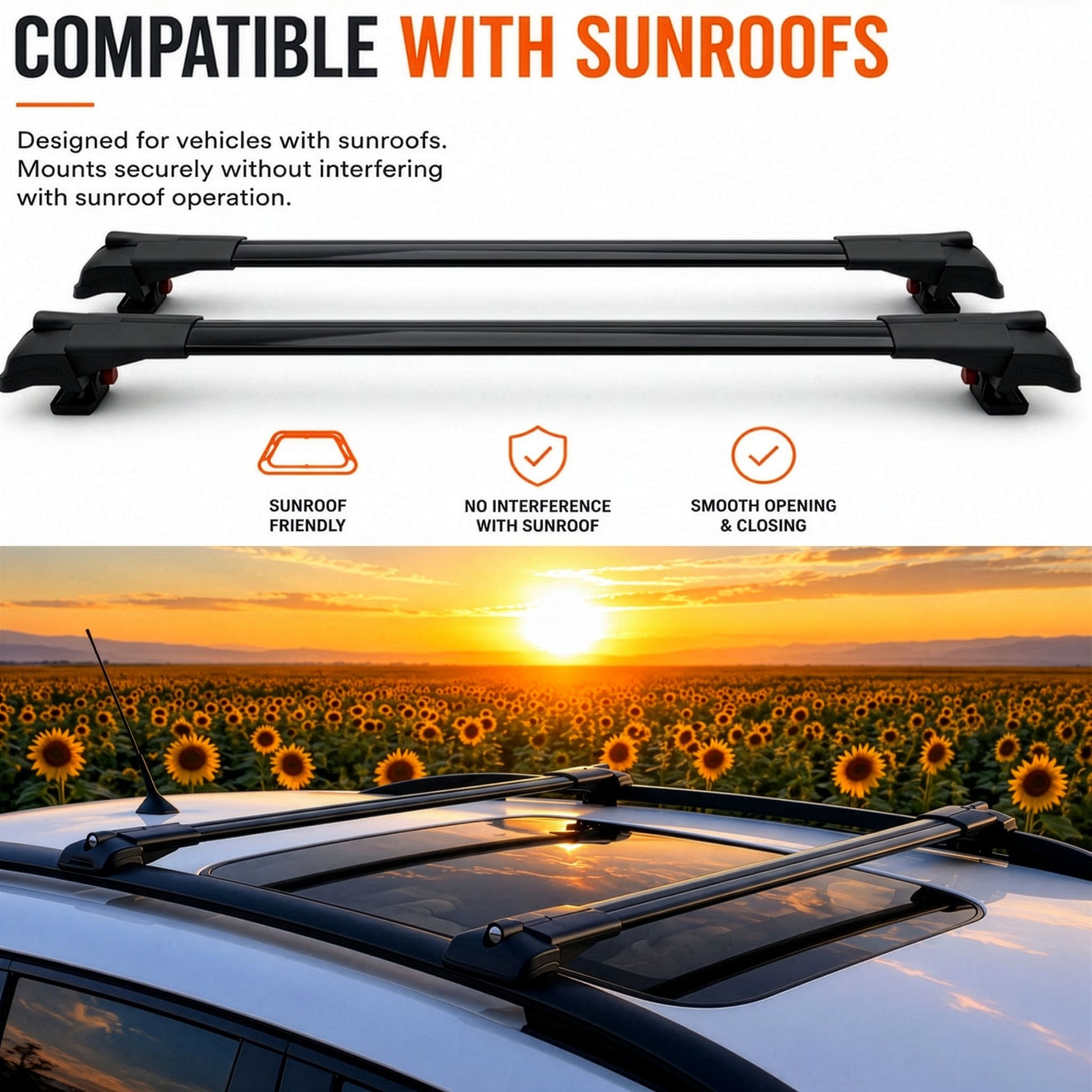 2X Roof Bars for Volvo Xc90 Momentum 2015-2018 Lockable Roof Rack Black - image 3