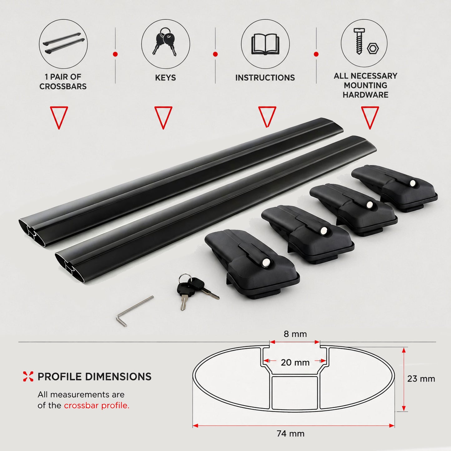 2X Roof Bars for Volvo Xc90 Momentum 2015-2018 Lockable Roof Rack Black - image 7