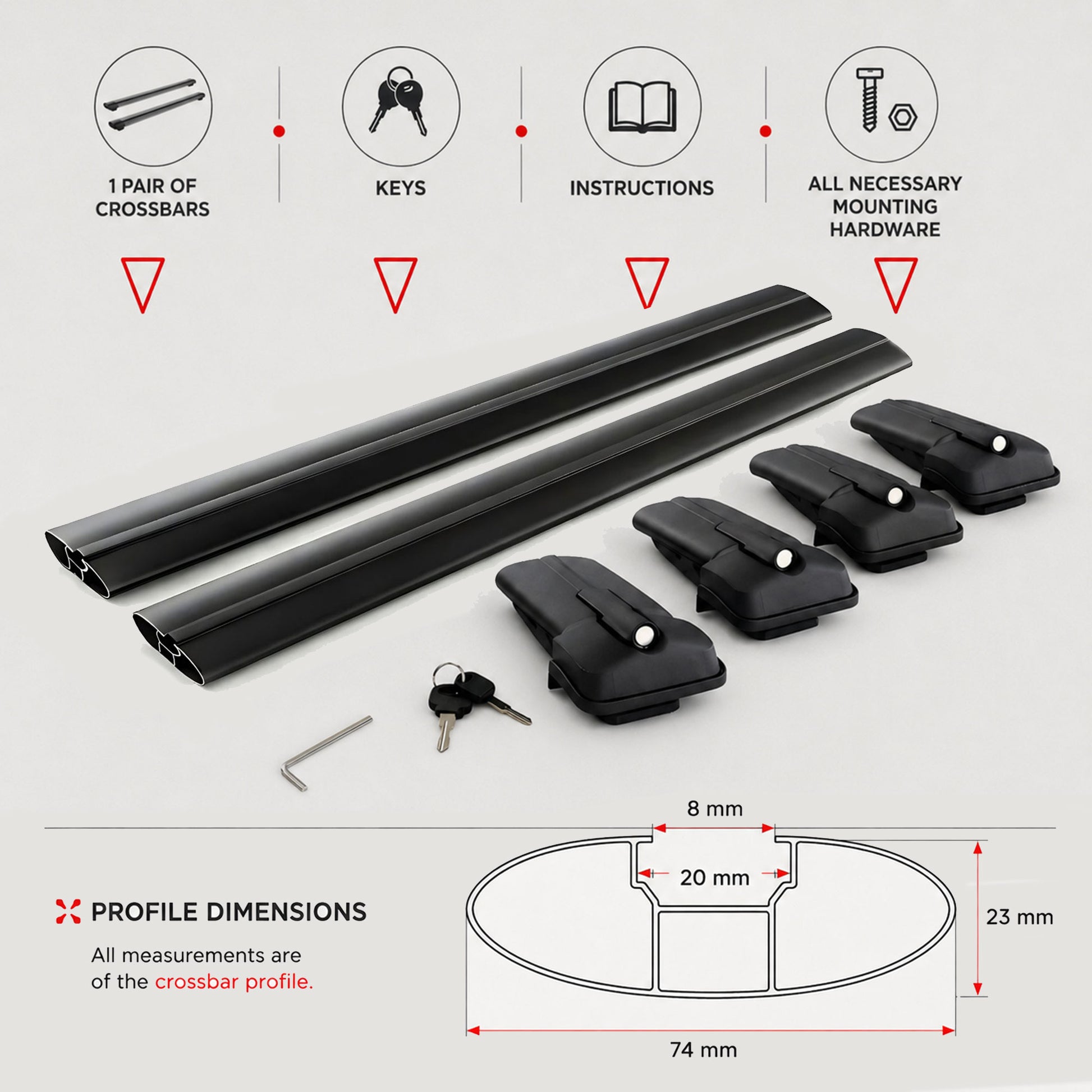 2X Roof Bars for Volvo Xc90 Momentum 2015-2018 Lockable Roof Rack Black - image 7