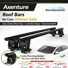 Roof Bars For Cars Without Rails For Lancia Delta III 2008-2015 Lockable Black 2 Pcs