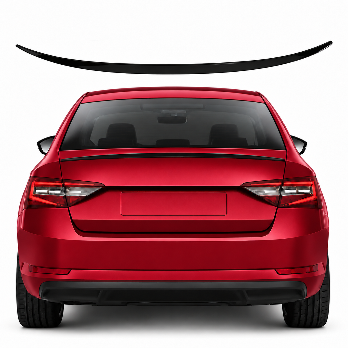 Rear Boot Lip Spoiler for Skoda Superb Mk3 Saloon 2015-2019 Gloss Black