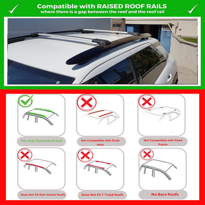 Roof Rack Cross Bars for Vw Multivan T6 2015-2024 Lockable Roof Bars 2 Pcs Grey