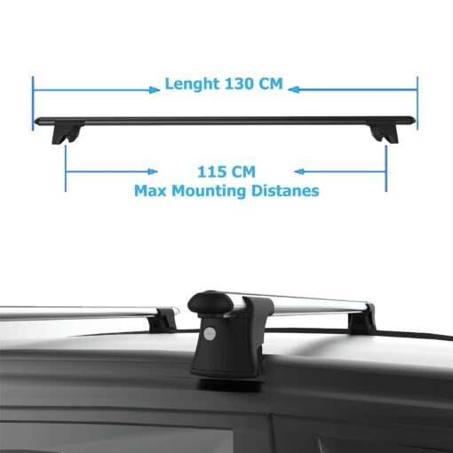 Roof Racks Cross Bars For Audi Q7 Mk2 2016-2023 Lockable2 Pcs Black - Image 6