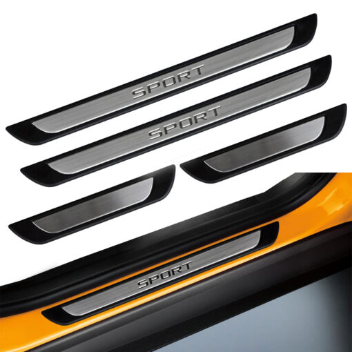 For Vw T-Cross 2018-2024 Chrome Door Sill Trim Plate Covers Scratch Guard 4 Pcs