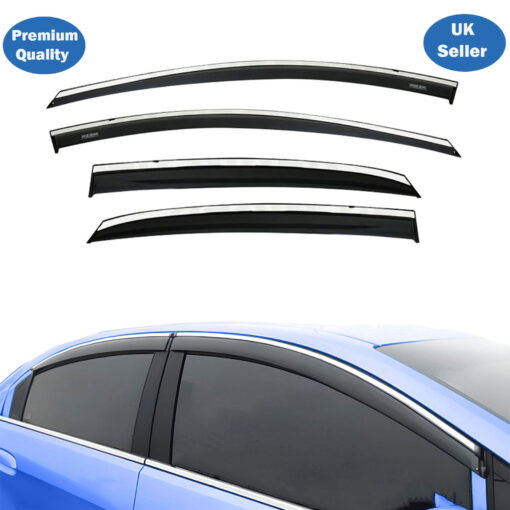 Axenture Chrome Window Wind Deflector Set for Hyundai i30 2013-2017 - Rain & Sun Guard Side Window Vent Visors (4 pcs)