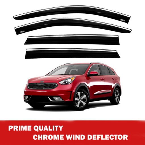 Axenture Chrome Window Wind Deflector Set for Kia Niro 2016-2021 - Rain & Sun Guard Side Window Vent Visors (4 pcs) - Image 2