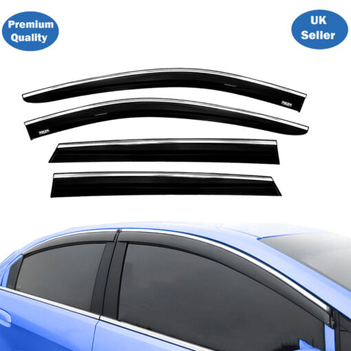 Axenture Chrome Window Wind Deflector Set for Kia Niro 2016-2021 - Rain & Sun Guard Side Window Vent Visors (4 pcs)