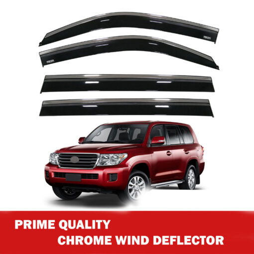 Axenture Chrome Window Wind Deflector Set for Toyota Land Cruiser Fj200 2007 Onwards - Rain & Sun Guard Side Window Vent Visors (4 pcs) - Image 2