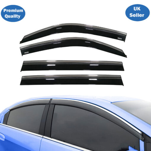 Axenture Chrome Window Wind Deflector Set for Toyota Land Cruiser Fj200 2007 Onwards - Rain & Sun Guard Side Window Vent Visors (4 pcs)