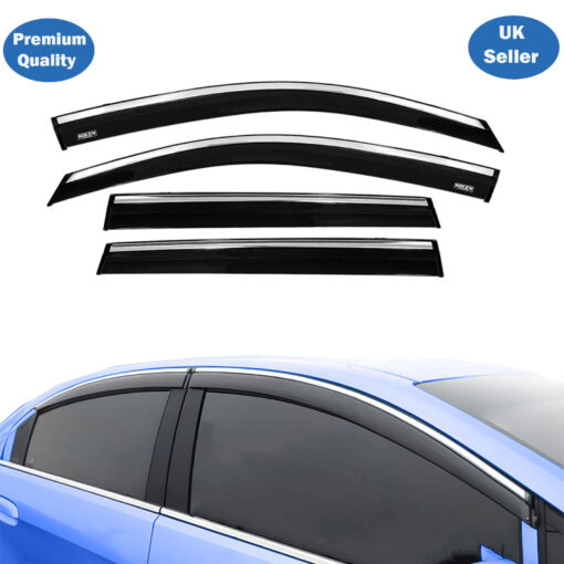 Axenture Chrome Window Wind Deflector Set for Toyota Corolla Cross 2020 Onwards - Rain & Sun Guard Side Window Vent Visors (4 pcs)