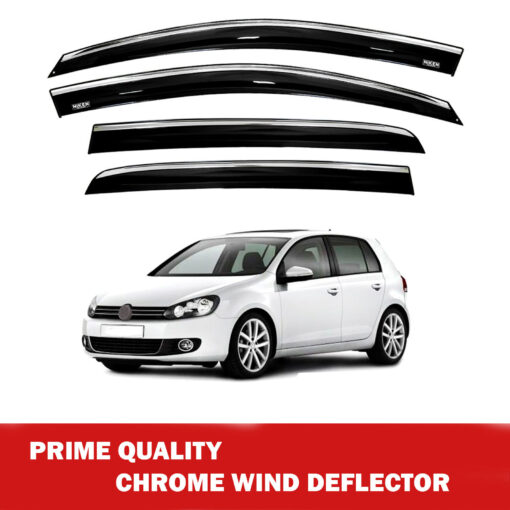 Axenture Chrome Window Wind Deflector Set for Vw Golf 6 2009-2013 - Rain & Sun Guard Side Window Vent Visors (4 pcs) - Image 2