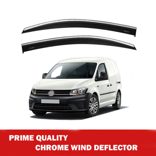 Axenture Chrome Window Wind Deflector Set for Vw Caddy 2003 Onwards - Rain & Sun Guard Side Window Vent Visors (4 pcs) - Image 2