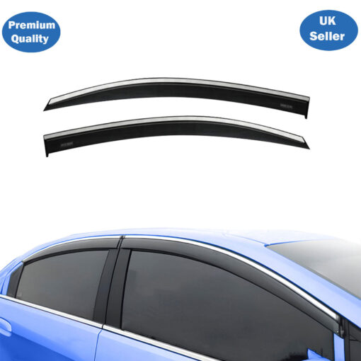 Axenture Chrome Window Wind Deflector Set for Vw Caddy 2003 Onwards - Rain & Sun Guard Side Window Vent Visors (4 pcs)