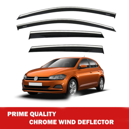 Axenture Chrome Window Wind Deflector Set for Vw Polo 2018 Onwards - Rain & Sun Guard Side Window Vent Visors (4 pcs) - Image 2