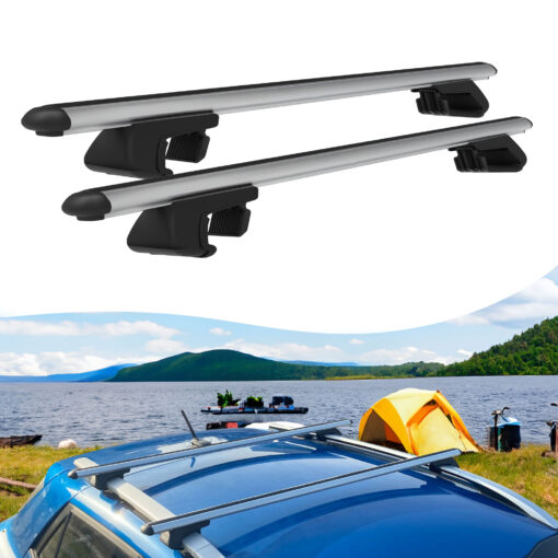 Roof Rack Cross Bars Compatible with Ford Transit And Van 2014-2024, Fits Raised Roof Rails with Gap to Car Roof, Ideal Rail Carrier for Roof Tents, 2-Piece Silver - Image 2