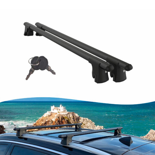 Premium Roof Bars for Mitsubishi Outlander Mk4 2021 And After; Lockable Roof Rack Cross Bars, Compatible with Flush-Mounted Roof Rails (2 Pcs) Black