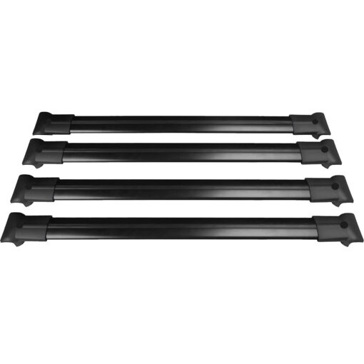 Roof Rack Cross Bars for Vw Caddy 2016-2019 ; Compatible with Raised Roof Rails and Roof Bars - 4 Pcs Aluminum Rail Carrier (Black)