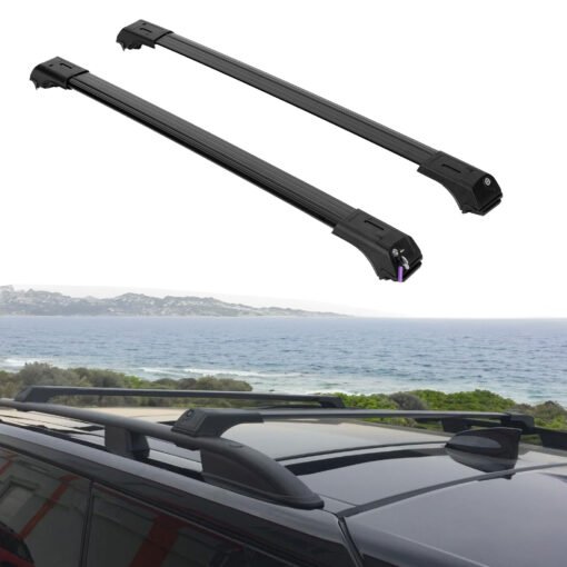 2X Roof Rack Cross Bars for Vw Multivan (T5) 2003-2009 Lockable Roof Bars Black