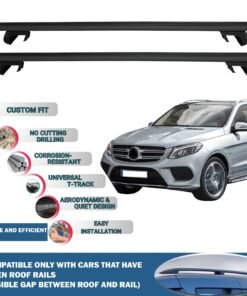 Axenture Roof Rack Cross Bars Compatible with Mercedes-Benz GLE 2011-2019, Fits Raised Roof Rails with Gap to Car Roof, Ideal Rail Carrier for Roof Tents, 2-Piece Black